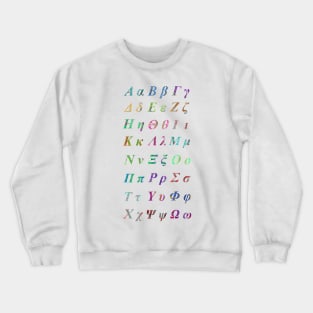 GREEK ALPHABET WHITE VERTICAL Crewneck Sweatshirt